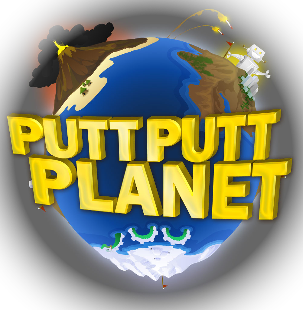 Putt putt planet world view planet image with logo